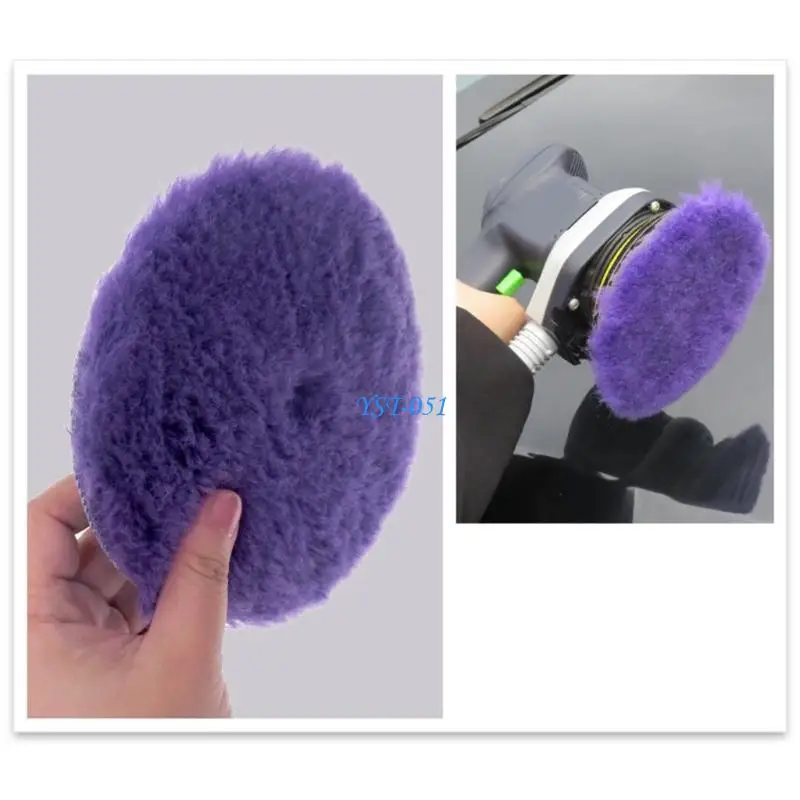 E15A Angled Wool Polishing Pad With Black Felt Backing Suitable For Smooth Car Waxing Application Furniture Refinishing 3pcs