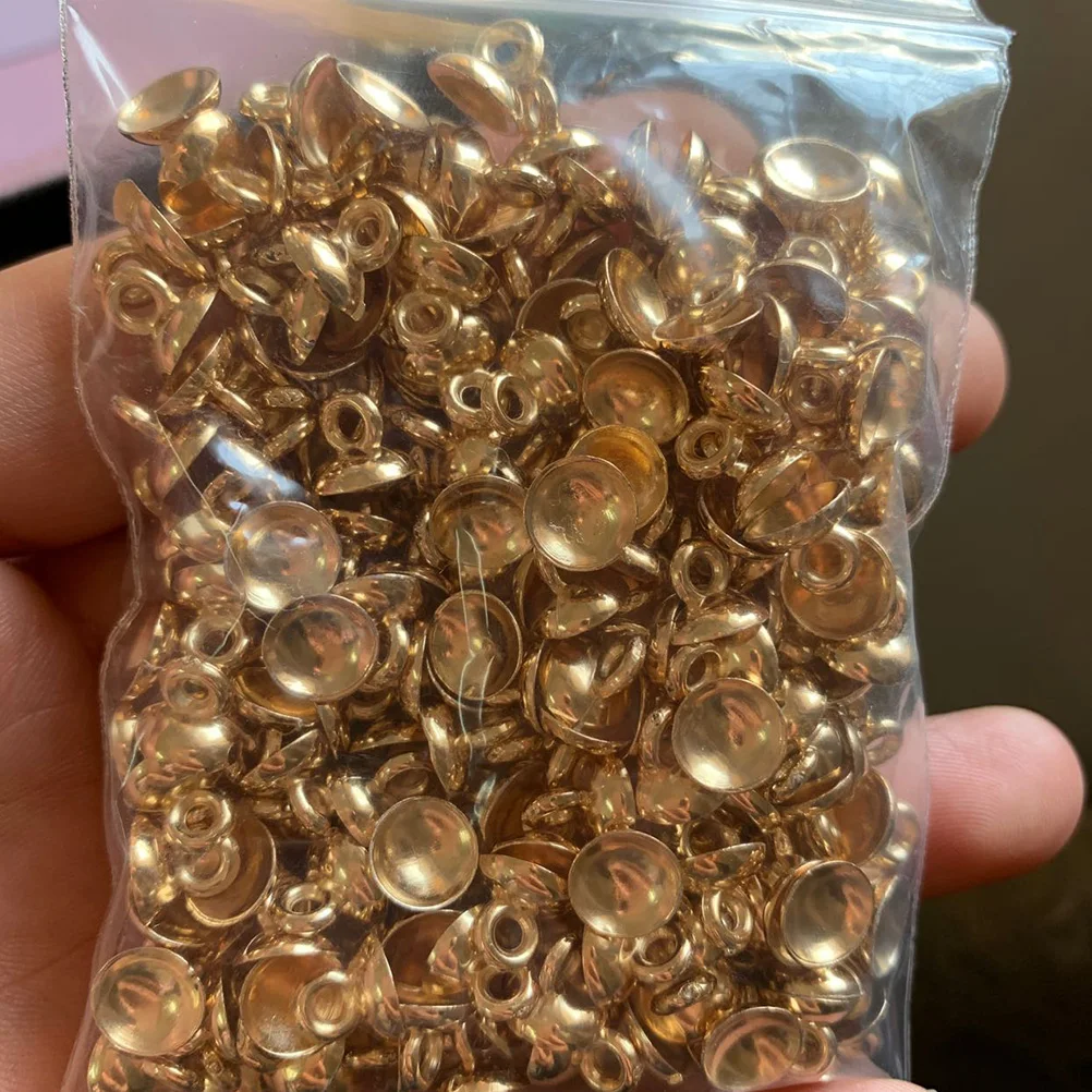 

400pcs Alloy Round Bowl Shaped Eye Pin Bail Pendant Connectors for Jewelry Making Supplies Half Drilled Beads Crafts