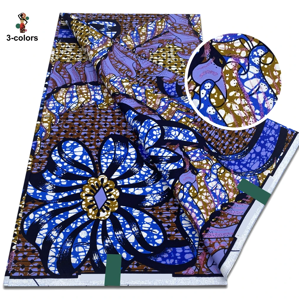 Hoge kwaliteit zachte Pagne 100% katoen gouden print stof Afrikaanse echte was stof Nigeria Ankara Grand SUP stof
