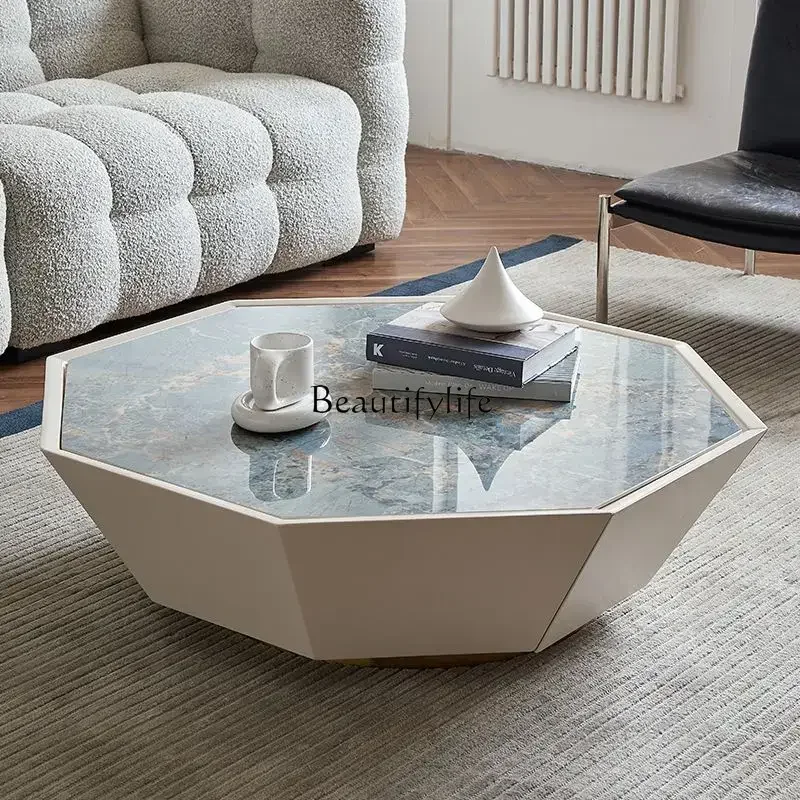 Sapphire Blue Living Room Coffee Table Combination Modern Simple and Light Luxury Household Small Apartment Coffee Table D
