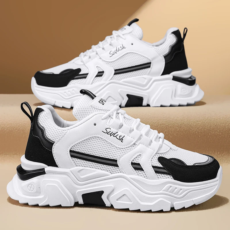

British Style Sneakers Men Platform Society Casual Shoes For Men Sport Running Athletic Sneakers Man White Walking Men's Shoes