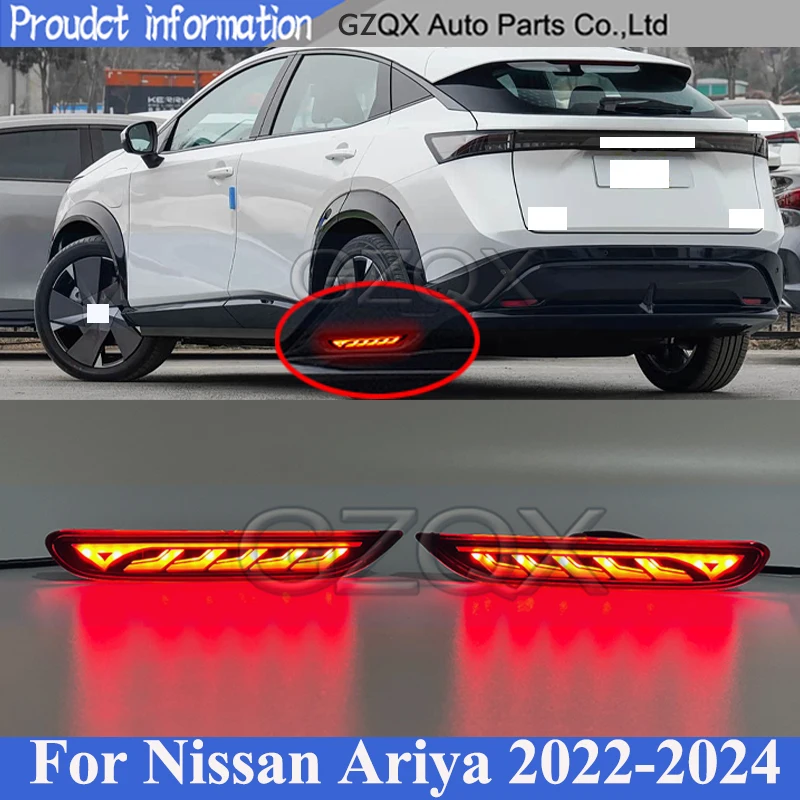 GZQX 1 Set Modify LED Rear Bumper Light Lamp For Nissan Ariya 2022-2024 Rear Bumper Fog Light Fog Lamp Rear Foglight