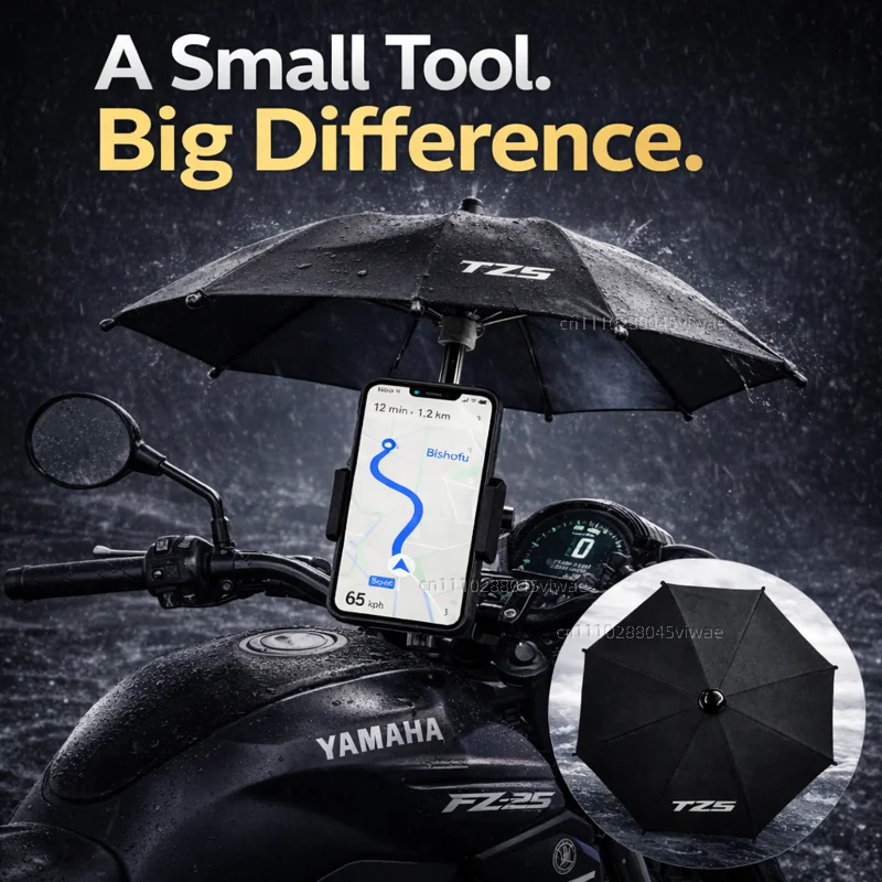 

For YAMAHA FZ-25 Motorcycle Phone Umbrella Holder Waterproof Sunshade Anti Glare Rainproof Handlebar GPS Mount