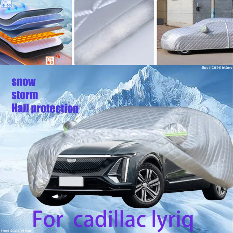 

For cadillac lyriq Outdoor Cotton Thickened Awning For Car Anti Hail Protection Snow Covers Sunshade Waterproof Dustproof