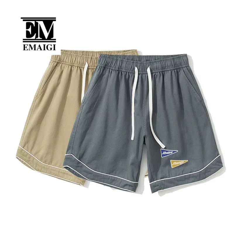 

Men American Streetwear Hip Hop Loose Casual Embroidery Pure Cotton Baseball Shorts Man Sport Short Pants Cargo Shorts