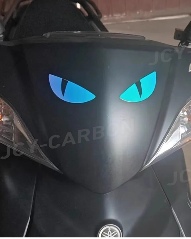 3D 악마의 눈 빛나는 스티커 오토바이 헬멧 야간 조명 장식 귀여운 눈 비닐 데칼 반사 스... - 2