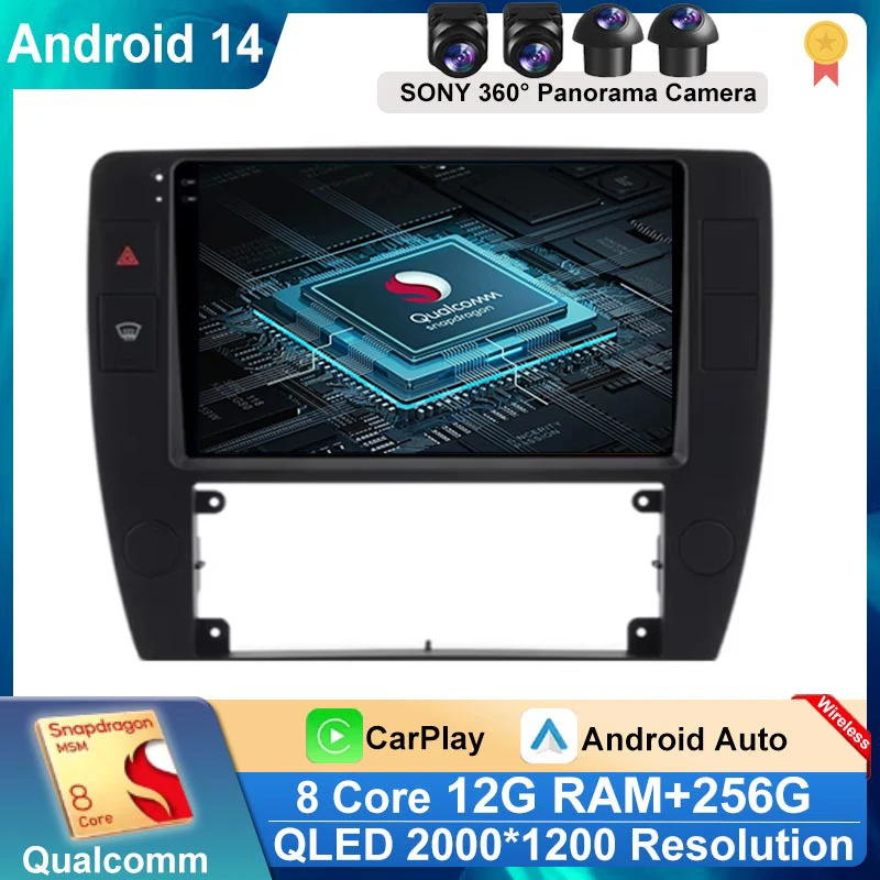 

9 inch for Passat B5 2000 - 2005 GPS Navigation Android 14 Car Multimedia Radio Player WiFi Auto Tools Wireless Carplay BT 4G