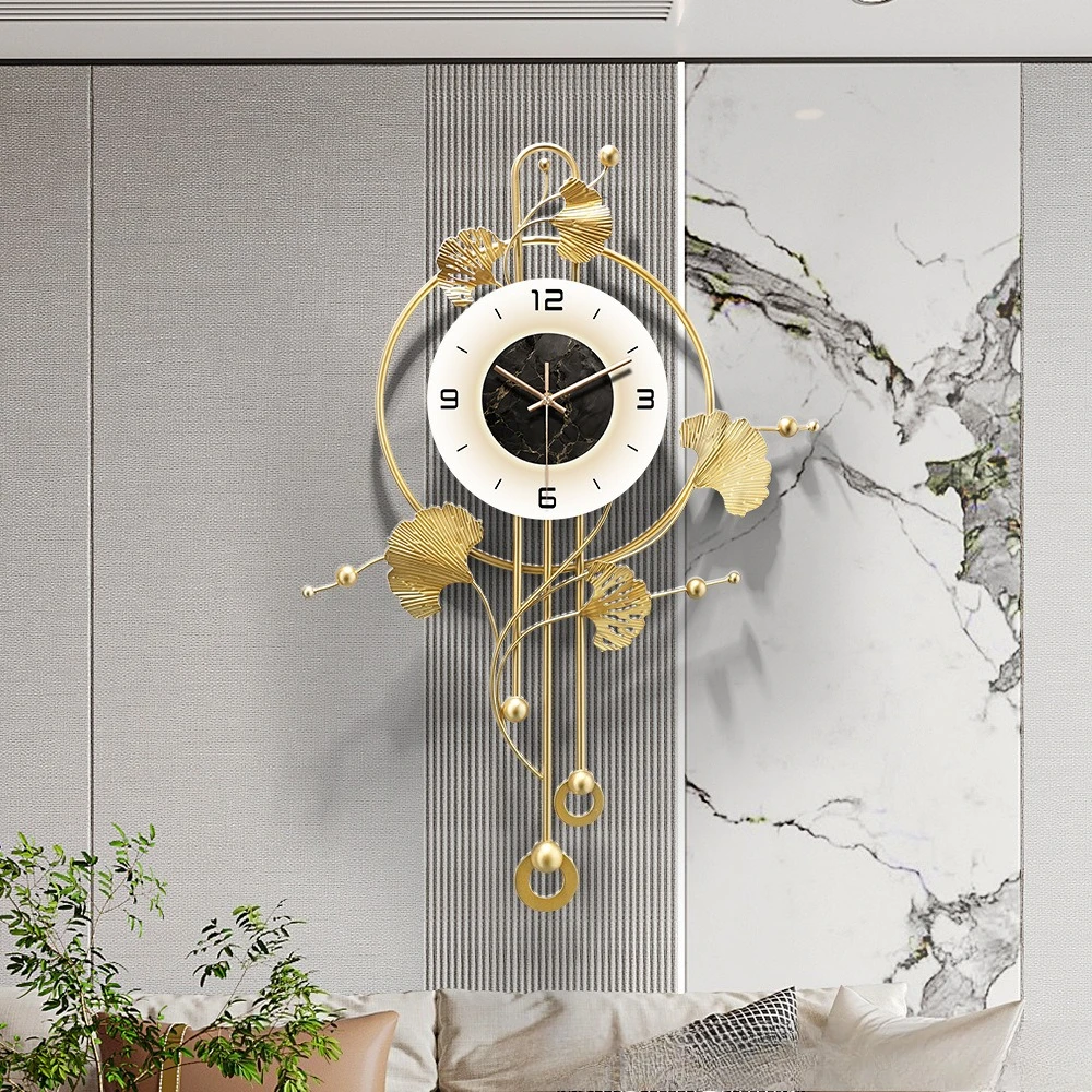 

2025 New Modern Wall Clock Light Luxury Living Room Wall Creative Simple Wind Silent Decoration Clock Wall Hanging
