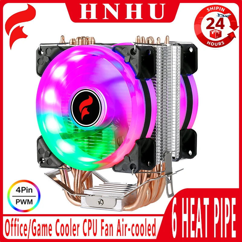 

HNHU Computer Tower Type Cooler 2/4/6 Heat Pipe CPU Cooling Fan Air-cooled Installing LGA115x 2011 x79x99 2066 1200 1700 AMD AM4
