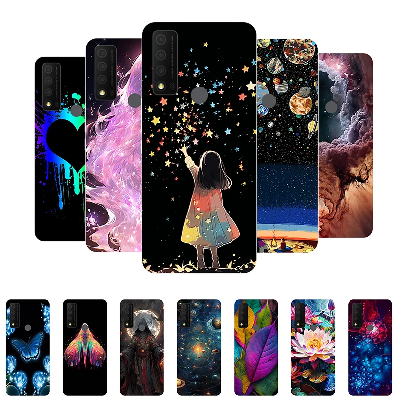 

Case For TCL 30 XE 5G Cover TCL 30 XE T767W Case Silicone Soft Fashion Girl Flower Back Cover for TCL 30XE 5G Phone Cases