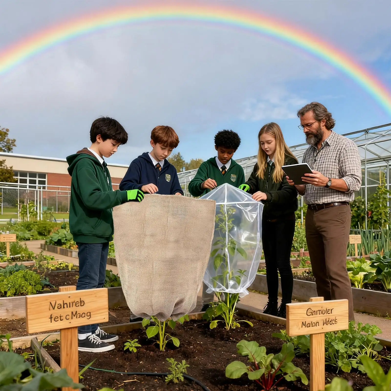 

Plant Frost Protection Covers Burlap Wrap Blanket With Drawstring Frost Cloth For Outdoor Garden Patio Greenhouse Vegetable