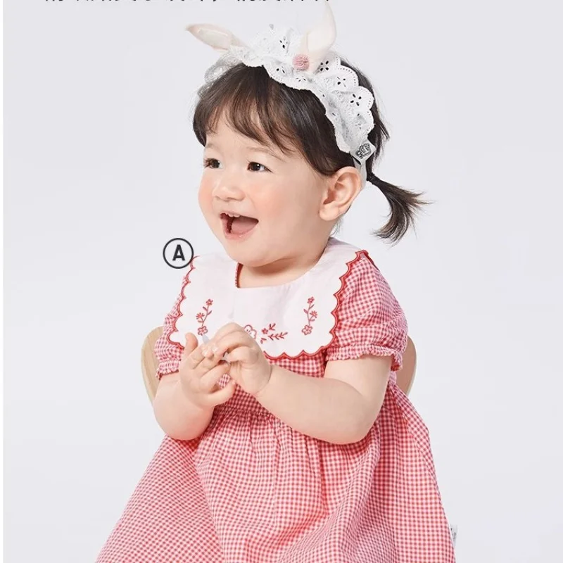 Embroidered collar dress skirt children princess dress girls summer sweet fashion