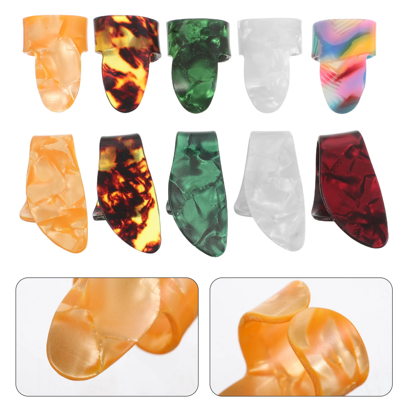 

10 pcs Guitar Finger Picks Thumb Picks Set Pe Material For Acoustic Electric Bass Banjo Mandolin Ukulele Harp Folk Music