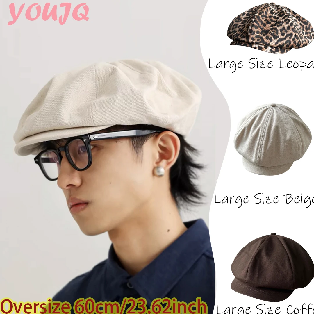 

60CM Oversized Cloud Beret Newsboy Hats For Women Men's Duckbill Cap Casual Face-Slimming Octagonal Mushroom Headwear Caps