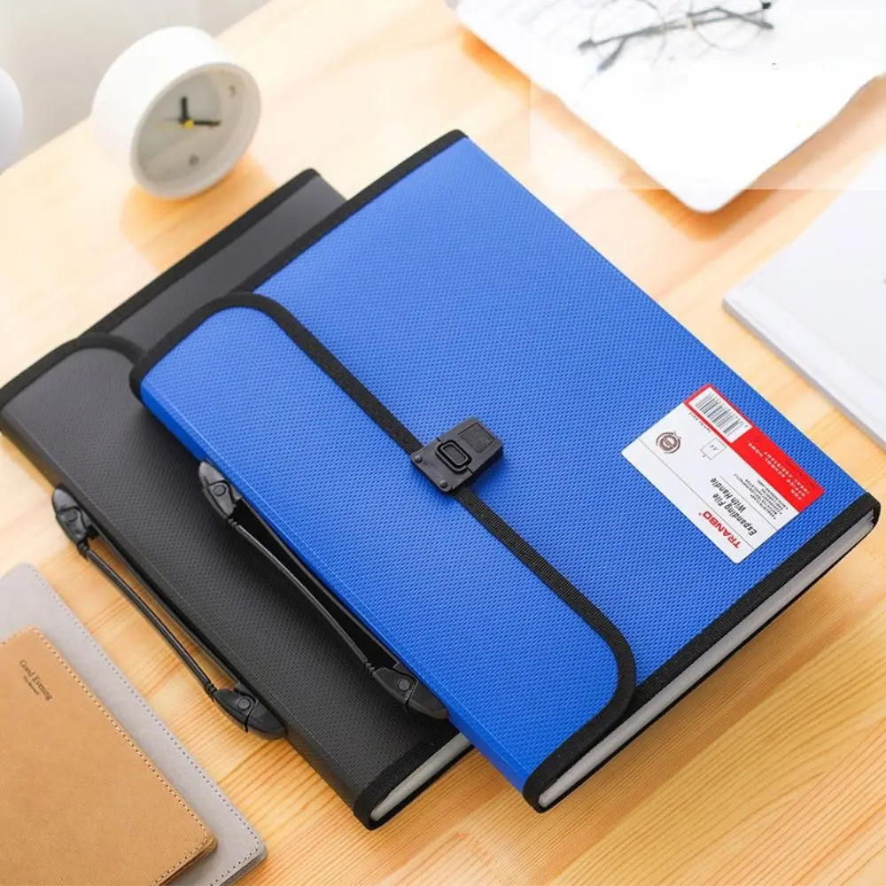 13 Pocket Simple Expanding File Hand Held Accordion Document Bag Paper Folder Document Organiser Storage Wallet