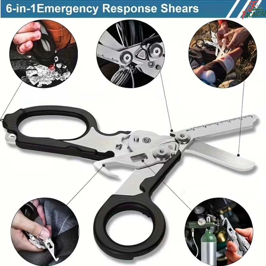 

Tactical Multifunction Emergency Scissors First Aid Expert Folding Scissors for Hospital,Home,Camping,and Travel Rescue Tool