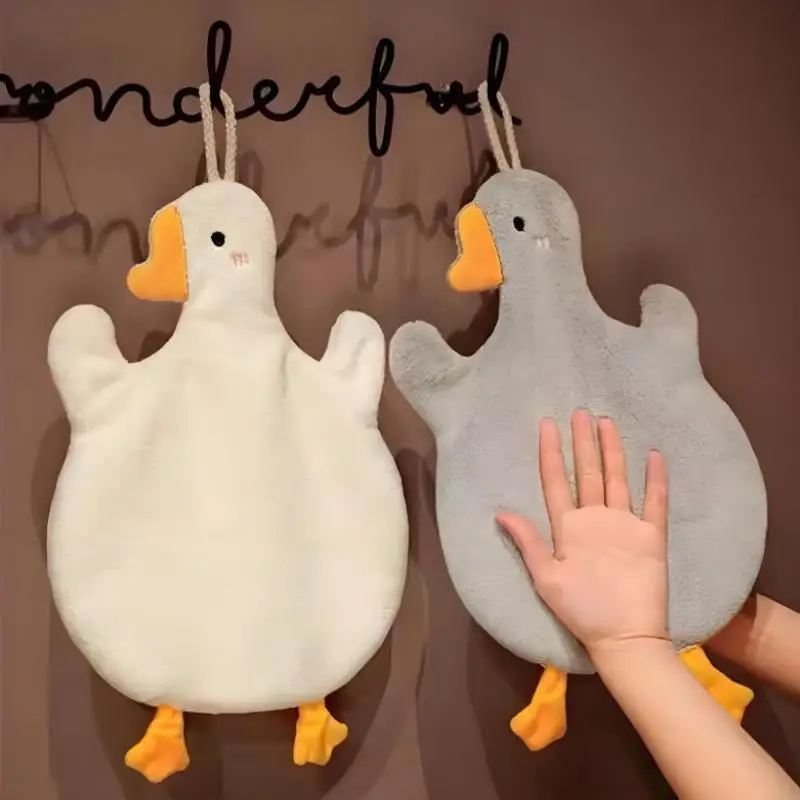 1PC Cartoon Goose Hand Towel Kitchen Bathroom Hand Towel Hanging Type with Super Water Absorption Quick Drying It Is Hard