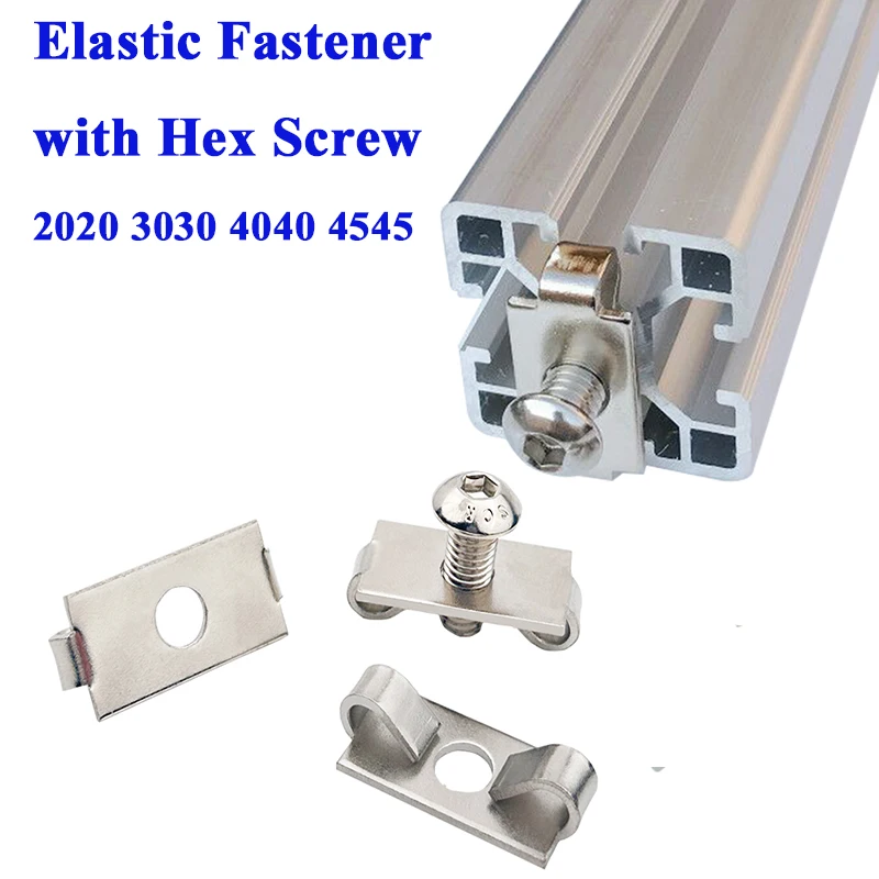 20/50PCS EU Aluminum Profile Elastic Fastener 2020 3030 4040 Butterfly Fastener Built-in Connector with M6 M8 Hex Screw 