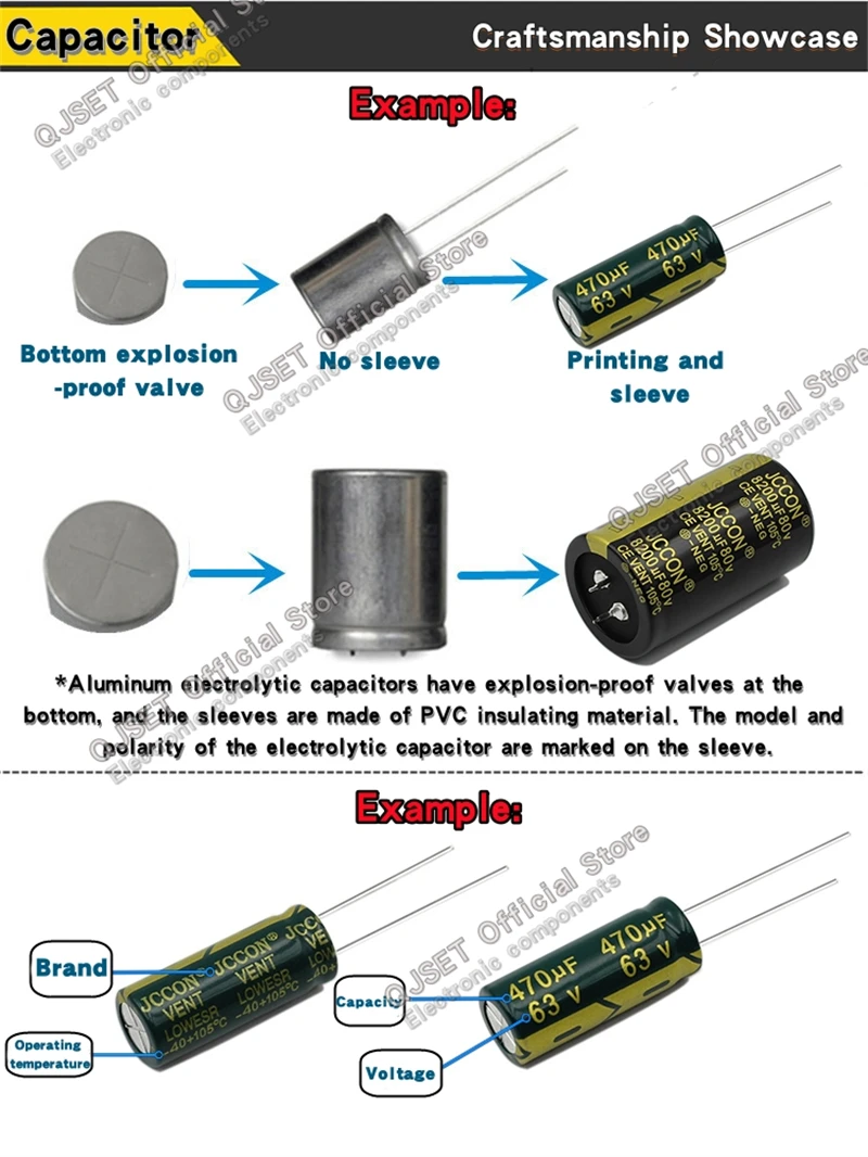 JCCON 6,3V 10V 16V 25V 35V 450V 100V 400V 100UF 220 330 470 680 1000 1500 2200 3300UF Hochfrequenz LOWESR Aluminium-Kondensatoren – Detail 10