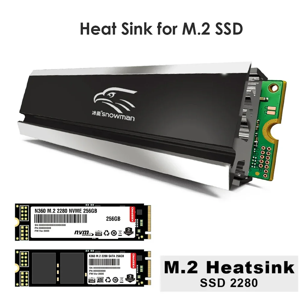 M.2 SSD NVMe المبرد برودة 2280 الحالة الصلبة القرص الصلب المبرد M2 NGFF الألومنيوم بالوعة الحرارة التبريد وسادة حرارية للكمبيوتر المكتبي