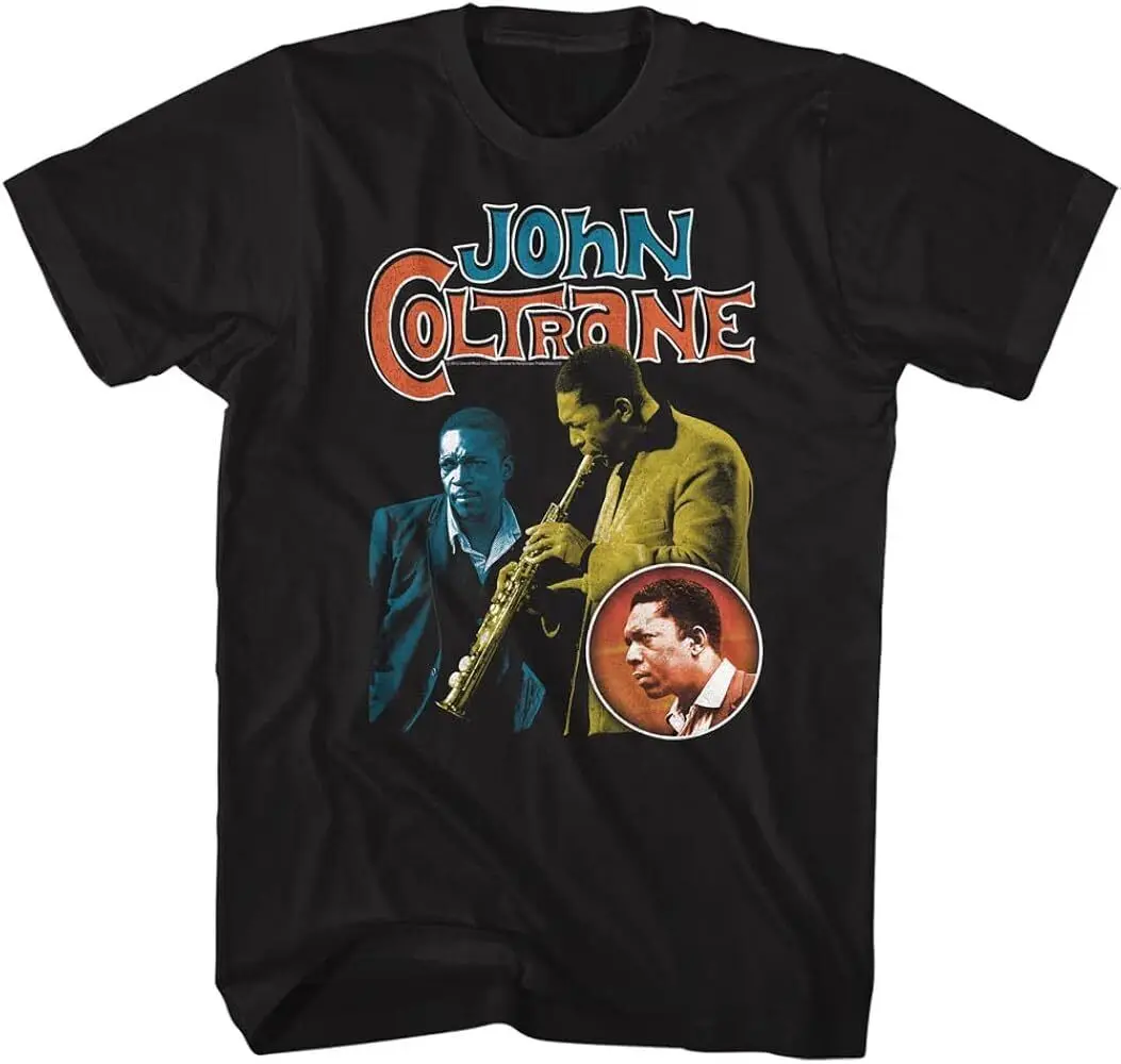 Vtg John Coltrane Jazz Saxophonist Cotton Black Full Size Unisex Shirt AA1332