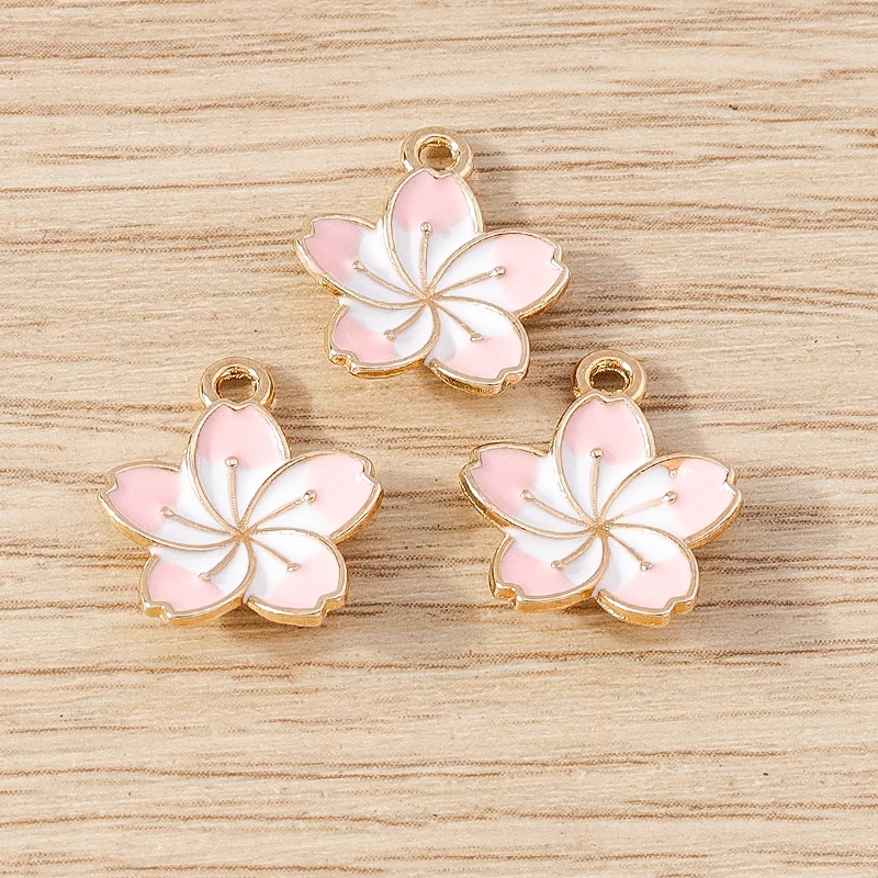 10 Stück Modische Bunte Emaille-Blumenanhänger für Schmuckherstellung, Ohrhänger, Halsketten, Armbänder, DIY-Bastelzubehör – Detail 30