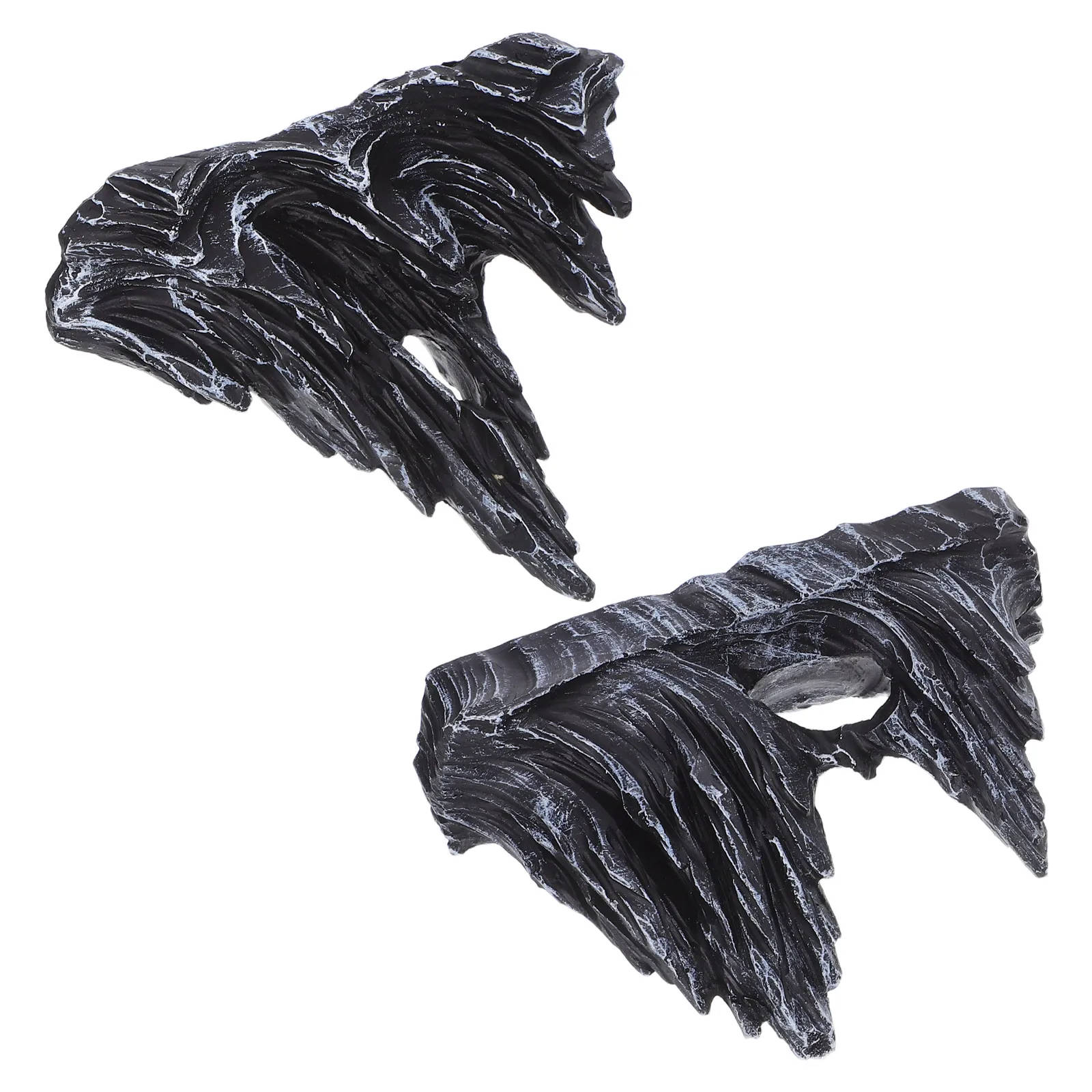 

2Pcs Artificial Resin Mountain Decoration Fish Tank Aquarium Landscape Ornaments Fish Shrimp Hideout Simulation Mountain