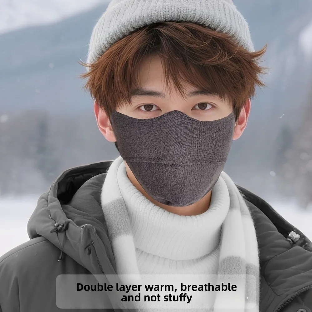 Nieuw fluwelen warm masker Ademend wasbaar gezichtsmasker Stofdichte gezichtssluier Herfst en winter