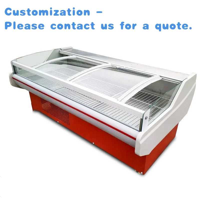

custom.RUITAI Store Supermarket Freezer Meat Refrigerated Horizontal Display Cabinet Showcase