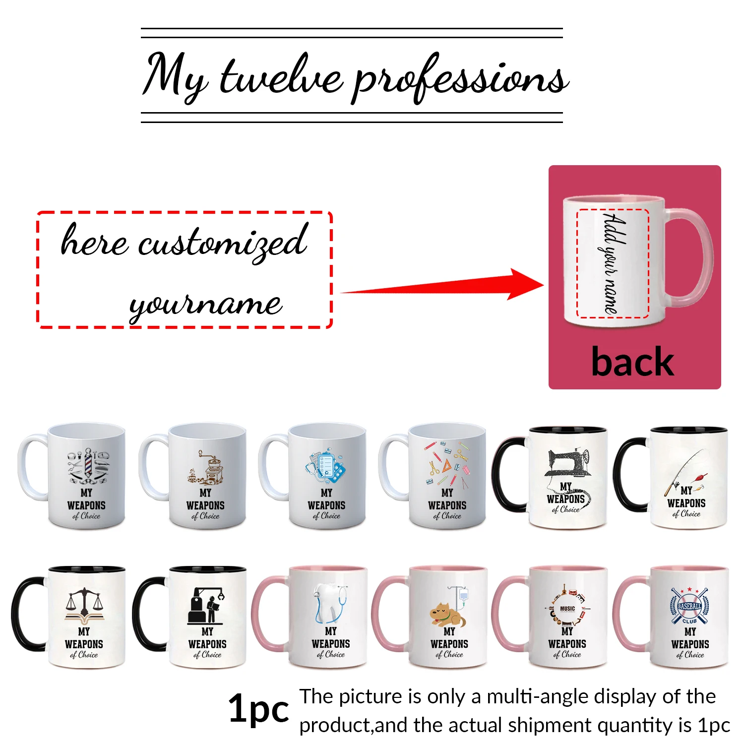 

11oz Personalized Customized Name Party Mugs 1pc 3D Print Pattern Ceramic Cup Family & Office Cup Hot Insulated Drink Tumblers
