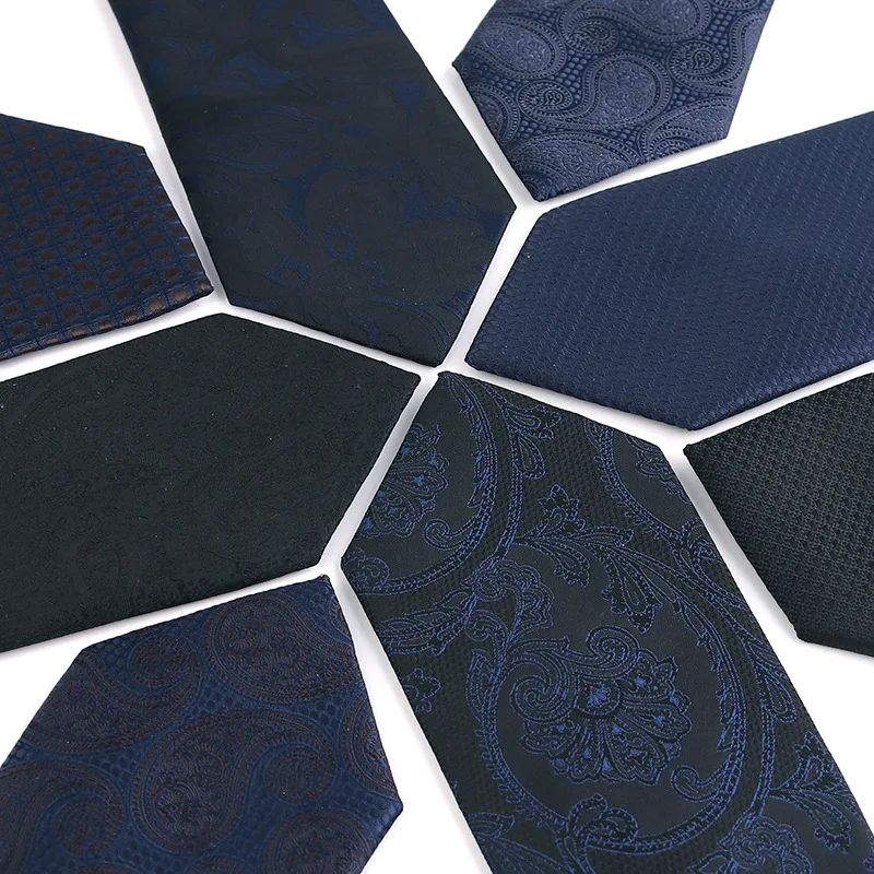 Dark Blue Black Ties For Mens Luxury Shirt Collar Necktie Paisley Floral Slim Tie Business Suit Accessories Man Wedding Cravate