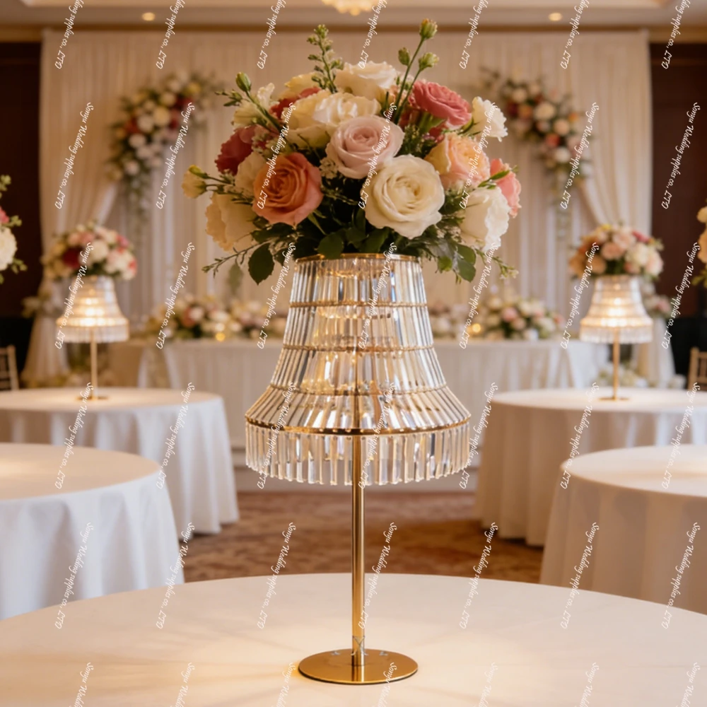 

4pcs)Luxury 100cm tall New table center stand Crystal acrylic Chandelier Centerpieces for Wedding Table Top Decor