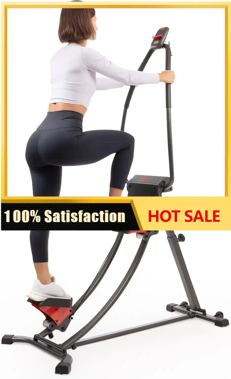 Stair Stepper for Home | SunnyFit App Connection, Long Stride Length, Home Gym Exercise, Compact Foldable, Leg and Glute