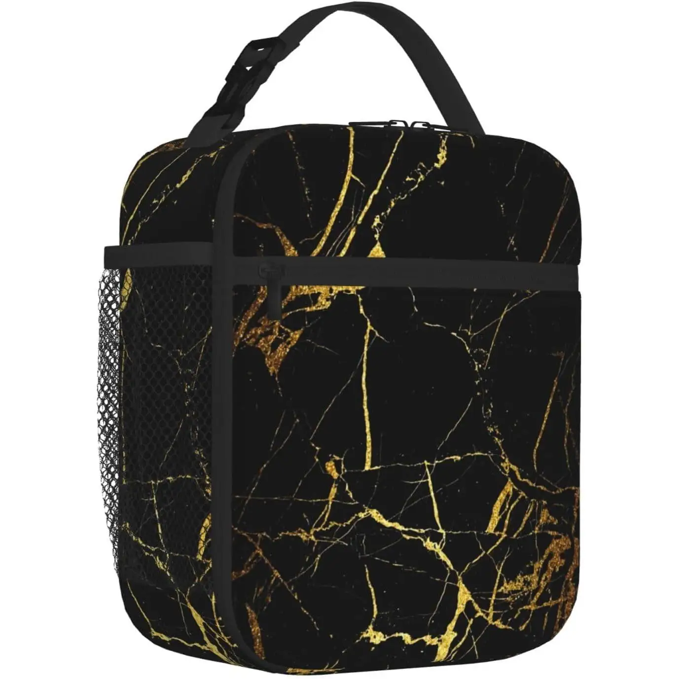 

Черное золото, мрамор, герметичная сумка для обеда, большая вместительная коробка для завтрака, изолированные многоразовые сумки для обеда, контейнер для обеда-холодильника