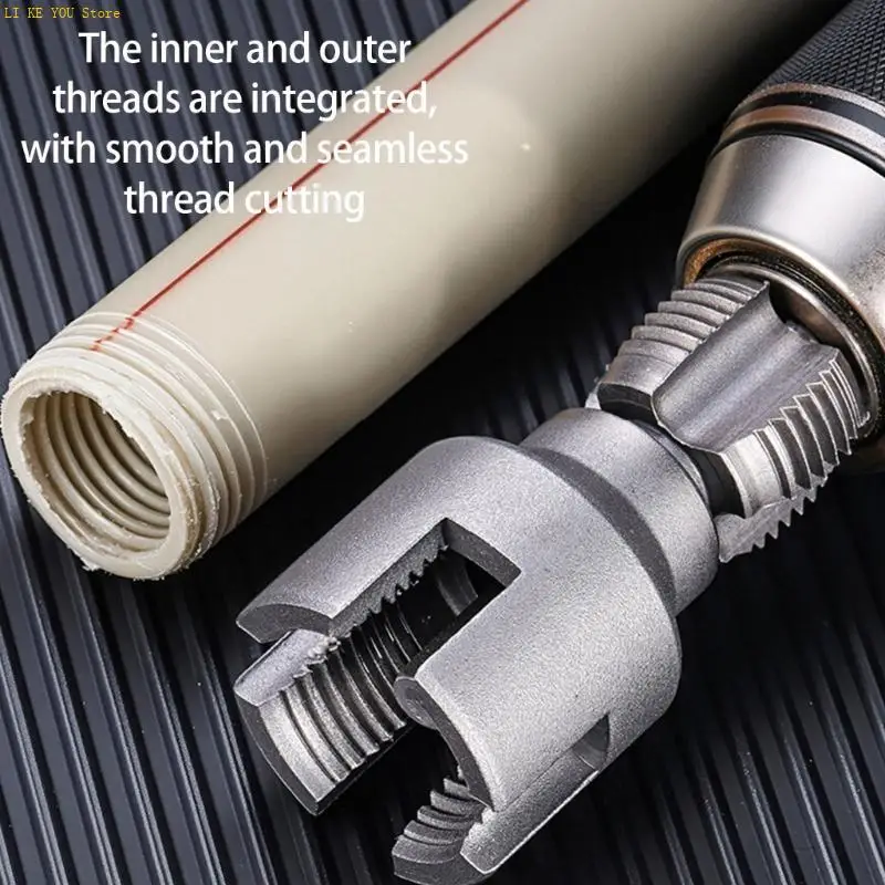 W3JE 3/4'' Water Pipe Inner Hole Opener Electric Drill Hexagonal Tappings Tool Plastic Pipe Internal Thread Openers