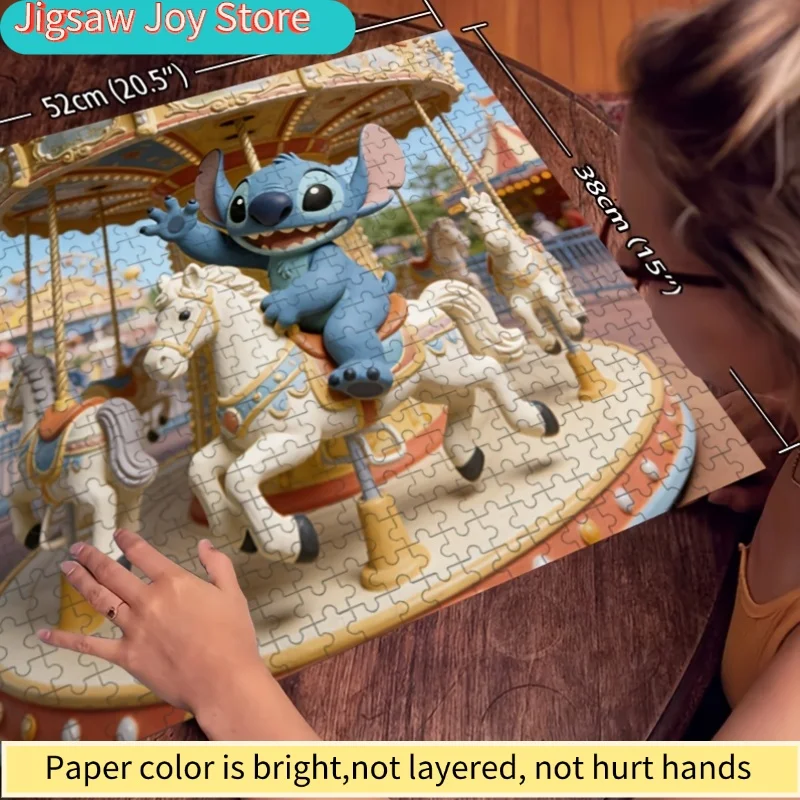 Dekoracja domu z motywem Disneya, Stitcha i Myszki Miki |   Puzzle 2D, idealne do łamania głowy dla dorosłych, wieczorów gier rodzinnych, C