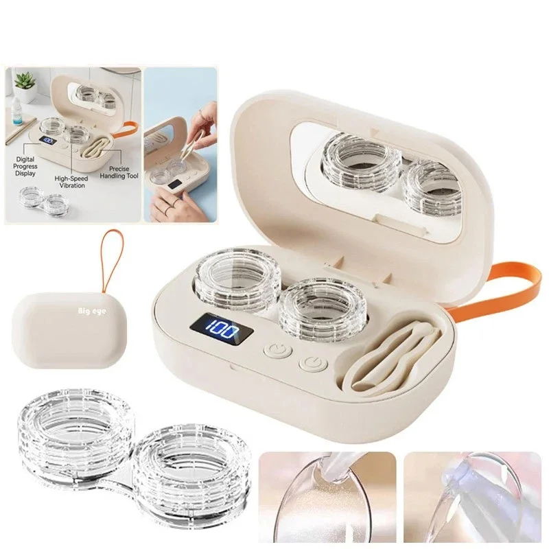 Ultrasonic Eyeglass Cleaner Automatic Contact Lens Case Portable Cleaning Case Lightweight Electric Lens Cleaner For Contact