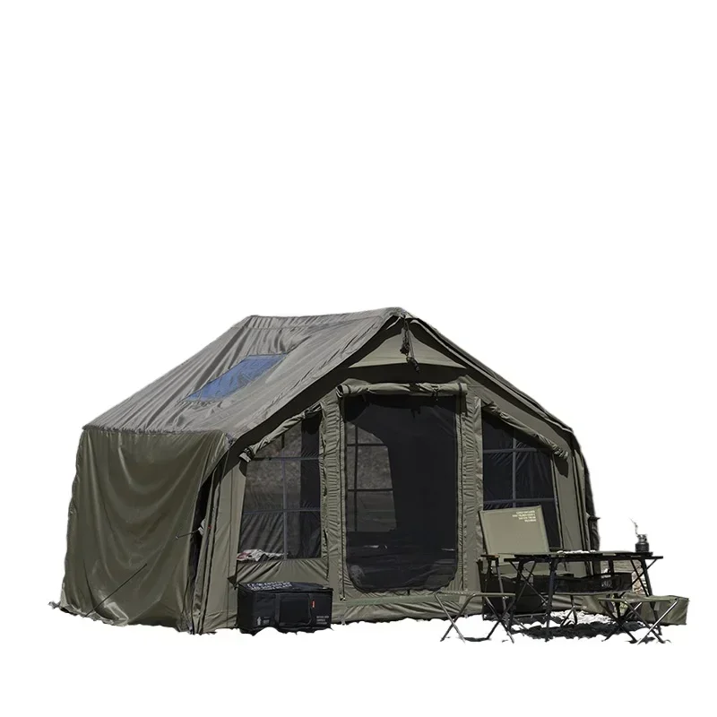Inflatable tent with extended foyer, winter outdoor camping self-driving overnight canopy