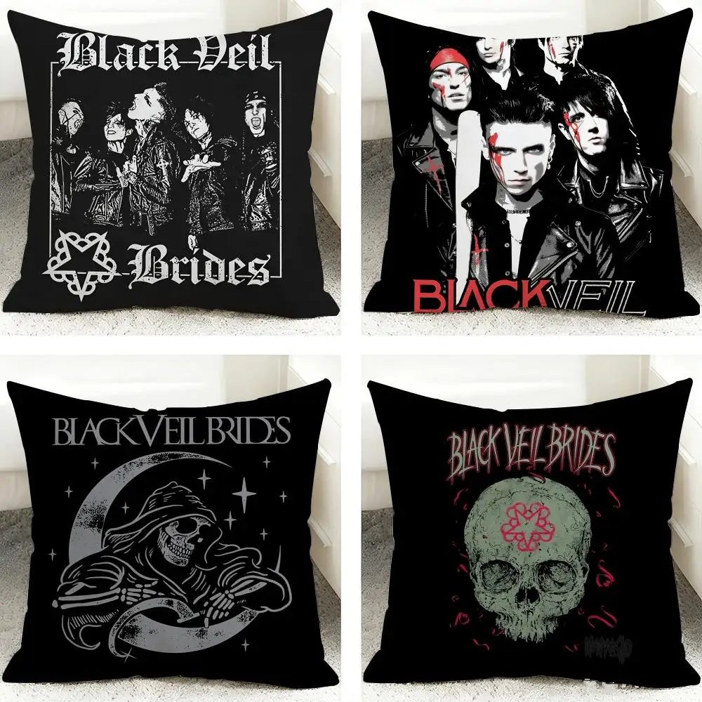 Black Veil Brides Band Cushion Cover 40x40cm Square Decorative Sofa Cushion Cover Bedroom Living Room Home Decor Gift