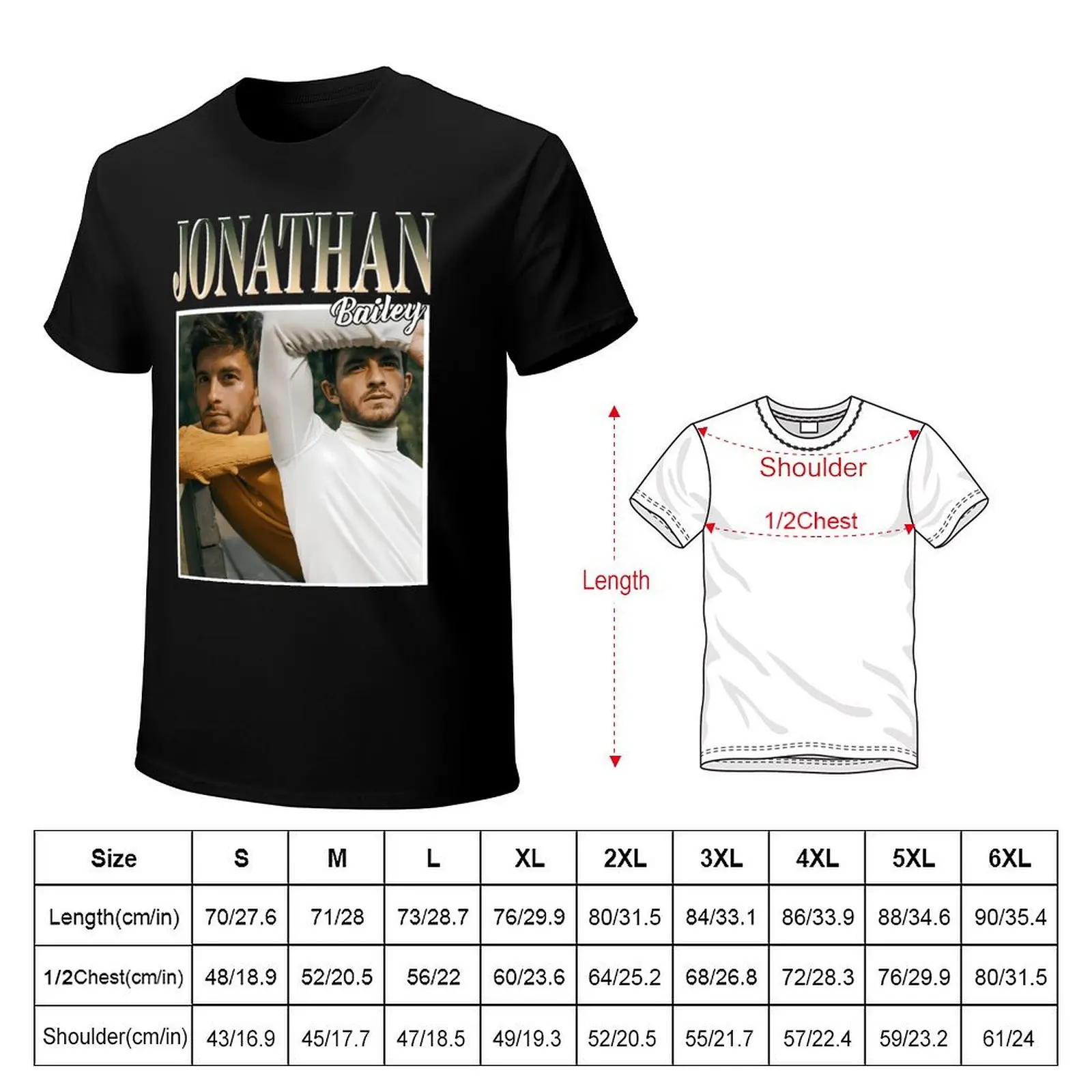 Jonathan Bailey Design T-Shirt Plus Size Summer Casual T-Shirt