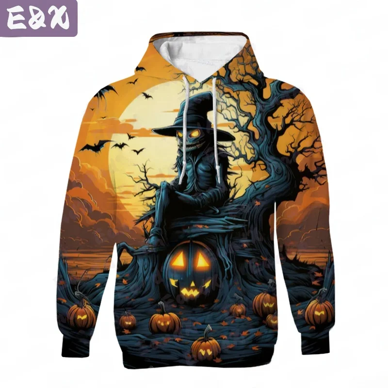 هوديز نسائية للهالوين، سترة يومية فضفاضة بأكمام طويلة، تصميم كرتوني أنيمي بأسلوب الشارع، مزيج من البوليستر والسباندكس #5