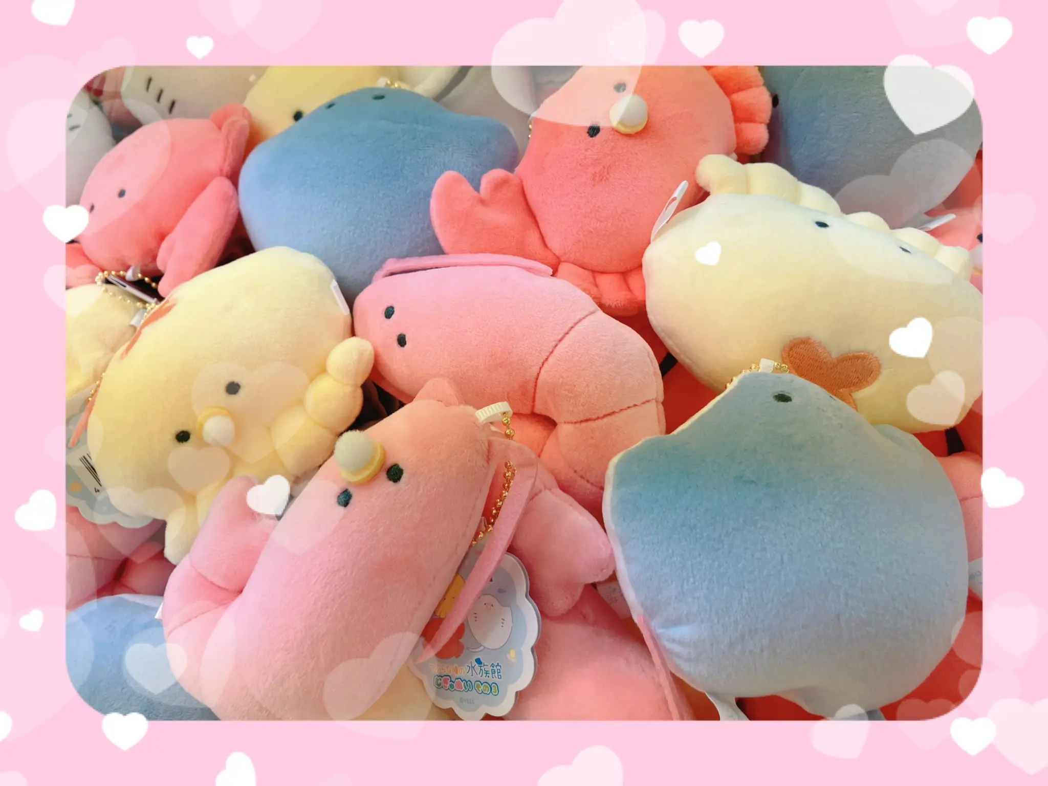 Yell World "Plushie" 9.5 ซม.รอบ Eye Aquarium Mugyunui Part 3 BC น่ารักปู mendako octopus แมงกะพรุนโฟมลูกปัดตุ๊กตาของเล่น