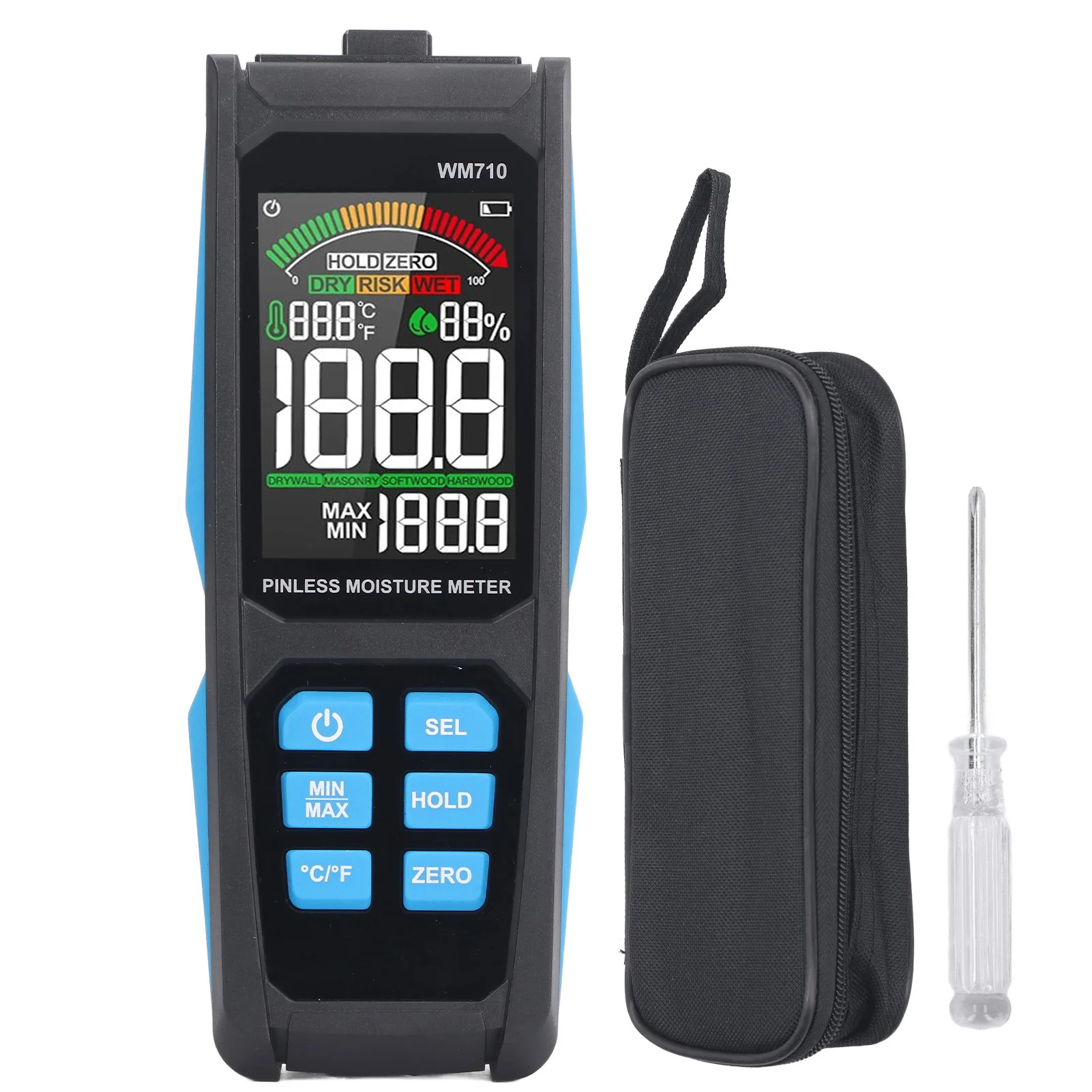 

Цифровой влагомер без контактного измерения, детектор влажности древесины, датчик влажности стен для строительных материалов