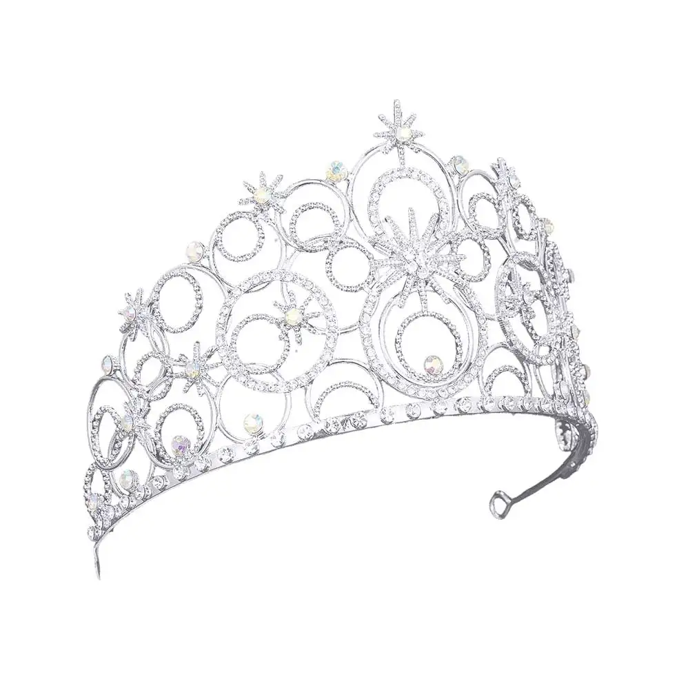 تاج الأميرة المجوف من Starlight Tiara إكسسوارات الشعر أغطية الرأس لملابس على طراز الأميرة مظهر الزفاف سيناريوهات تنكرية