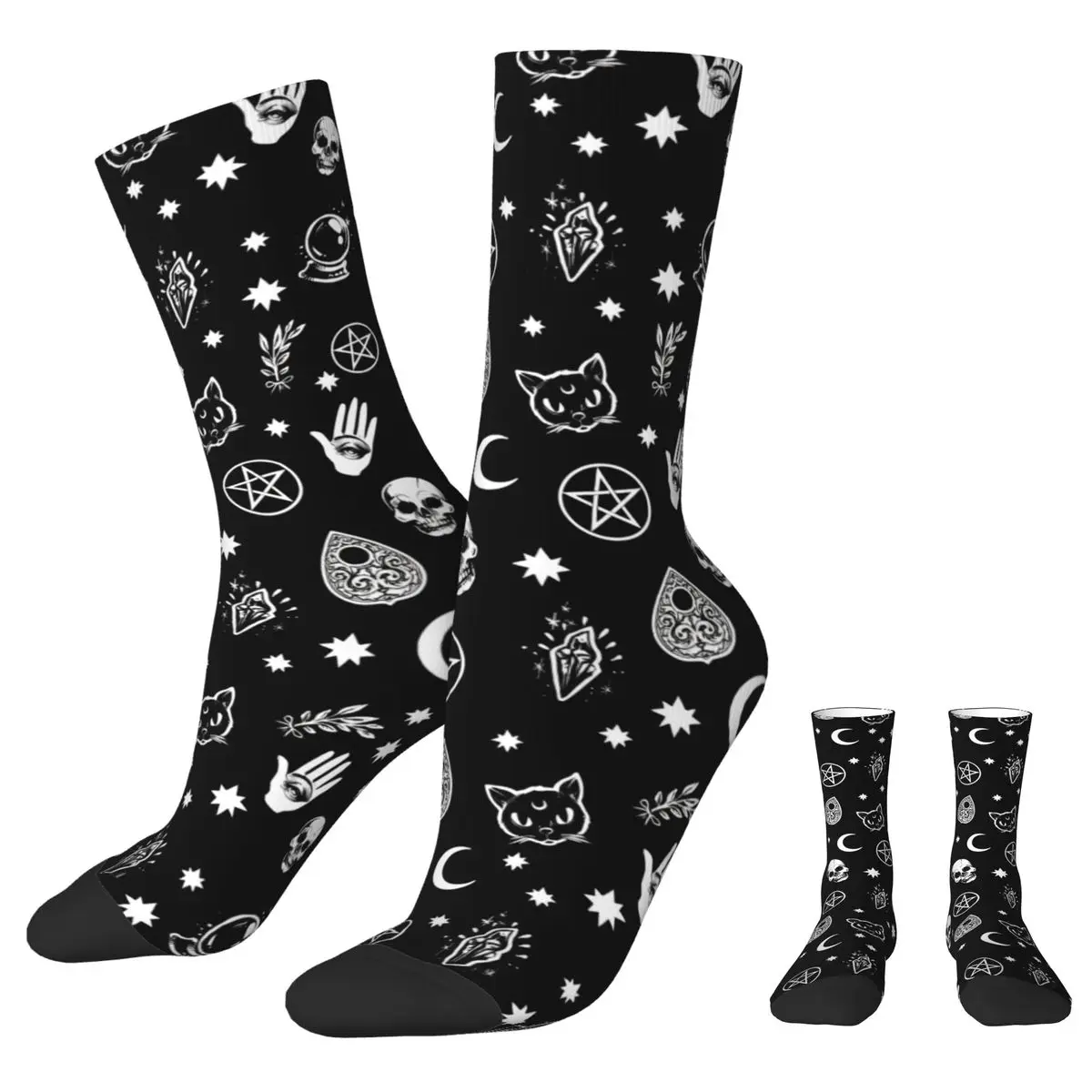 Halloween Witchy Witch Socks Men Women Polyester Funny Happy Gothic Ghost Socks Novelty Spring Summer Autumn Winter Socks Gift