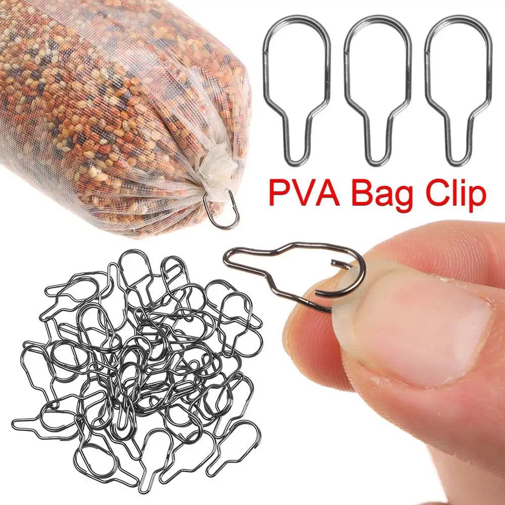 50Pcs/Pack Hot Equipment For Carp Hair Rig Tool Carp Fishing Accessories PVA Bag Clip Bait Clips Angling Feeder Supplies