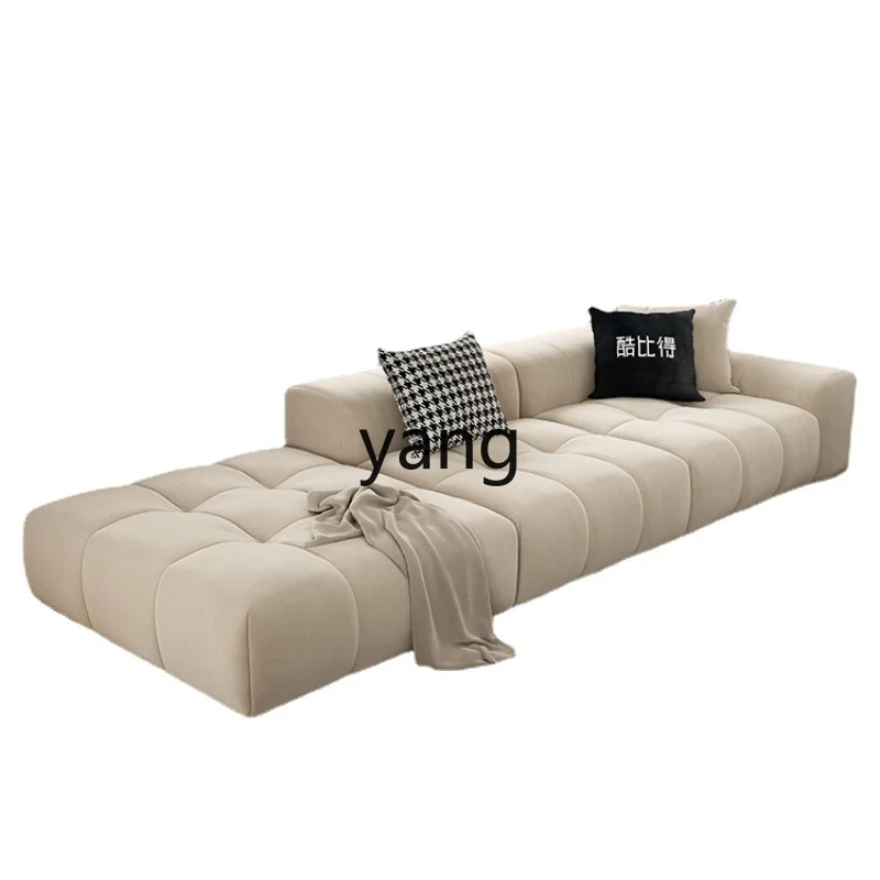 

Yjq Anti-Scratching Fabric Sofa Simple Modern Module Living Room Tofu Block Straight Row Cream Style Pixel