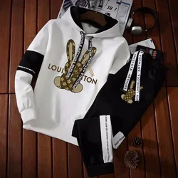 Men's Hoodies Tracksuit Sets New in Fashion High Quality Man Hooded Pullover+Jogger Sweatpants Design Hip Hop Streetwear Clothes