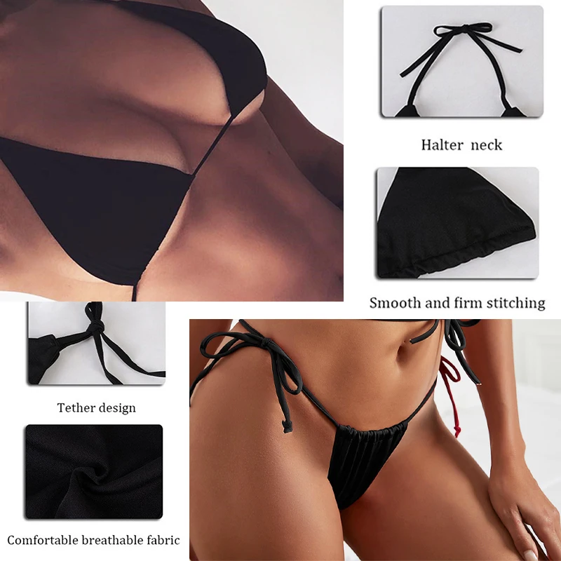 Fashion Bikini Set Women Backless Low Waist Sexy Skull Pattern Printed Swimsuit Beach Surfing Vacation Halloween Cosplay