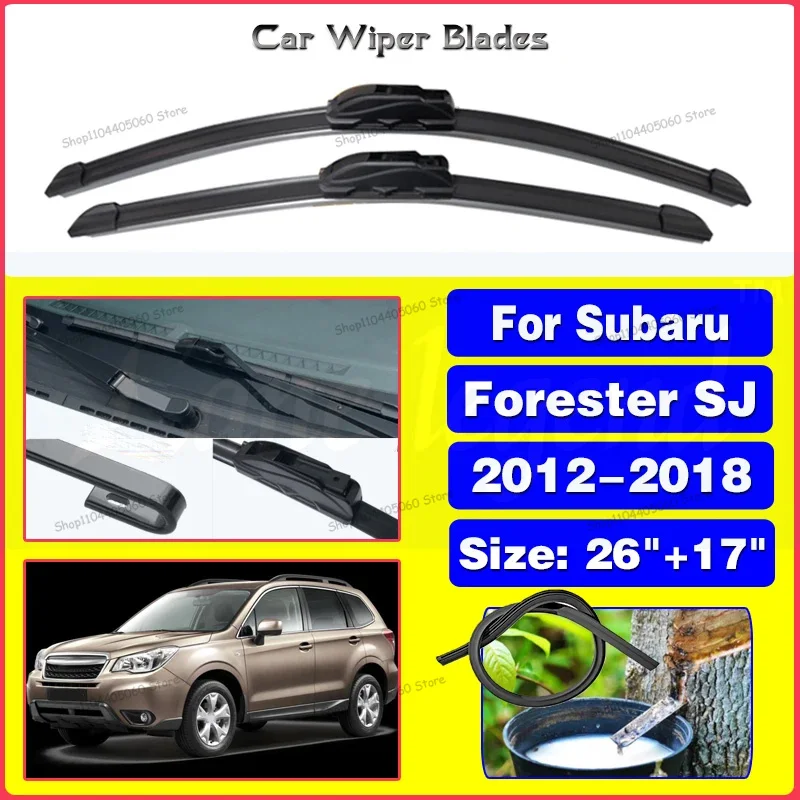 

Wiper Front Hybrid Wiper Blades For Subaru Forester SJ 2012-2018 Windshield Windscreen Window Car Rain Brushes 2016 2017 26"+17"
